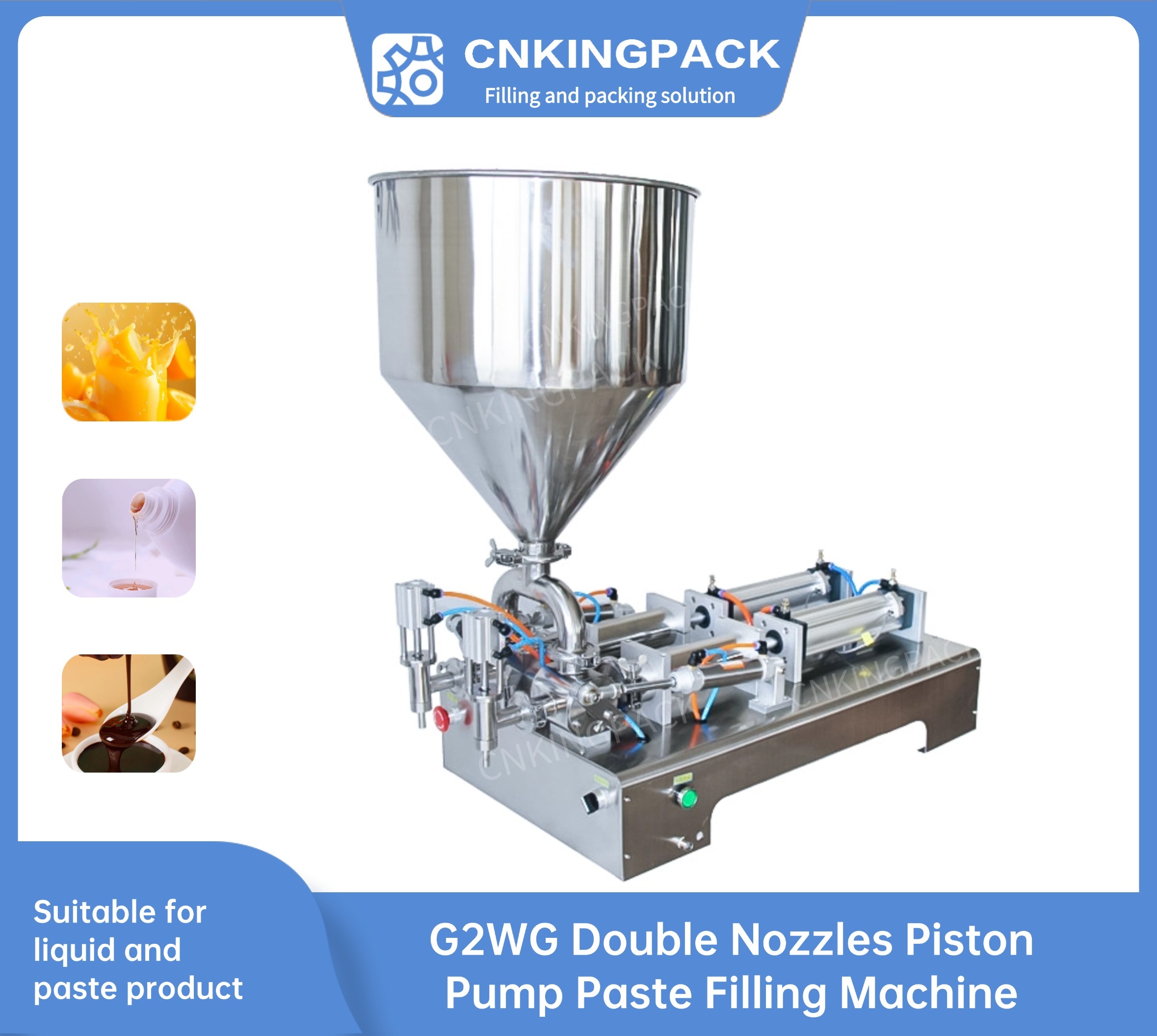 G2WG Double Nozzles Piston Pump Paste Filling Machine