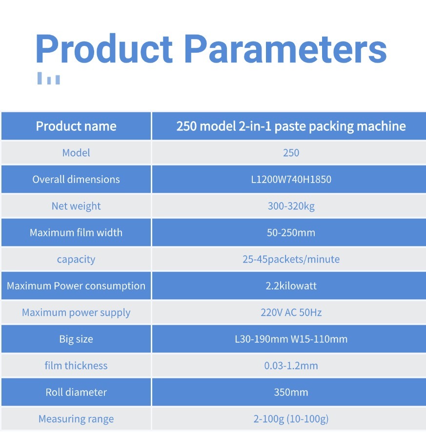 250型二合一膏体包装机